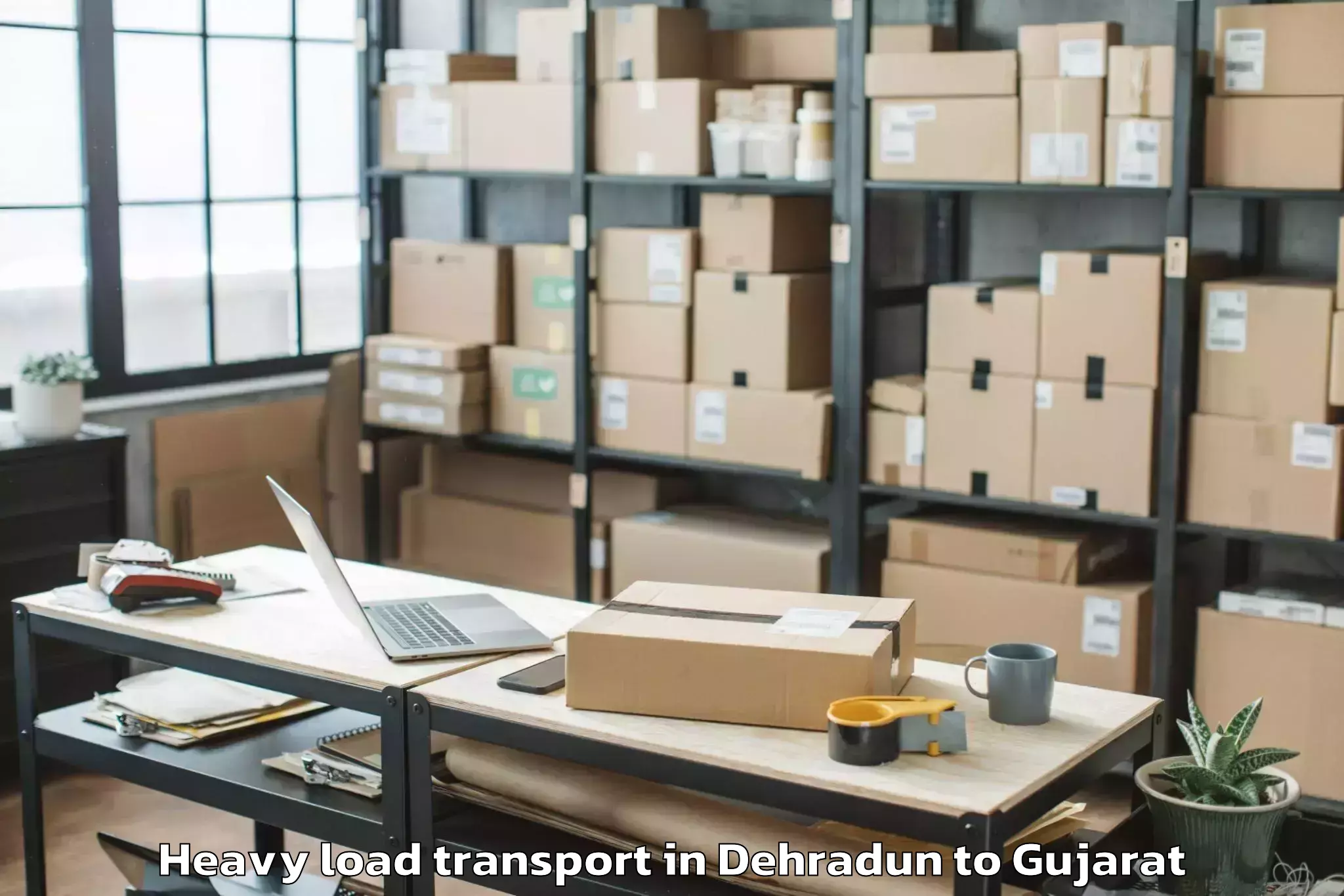 Easy Dehradun to Paliyad Heavy Load Transport Booking